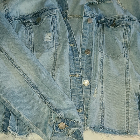 Lighter Destructed Jean Jacket - Picture 2 of 2